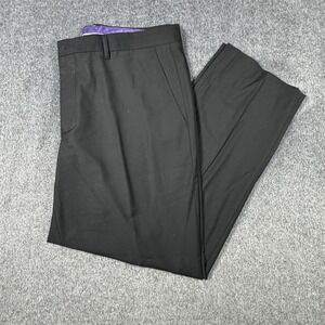 Vinci Pants Mens 38x30 (29 Inseam) Black Flat Front Straight Leg Slacks Trousers